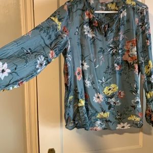 Ann Taylor Loft sheer floral blouse